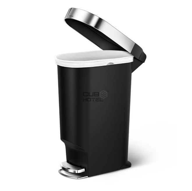 Cubo 40L Slim Negro con Pedal